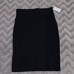 Ex Chic Womens Size L Black Straight Midi Pencil Skirt NWT